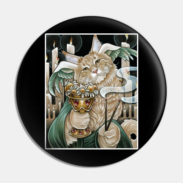 Cat Greek God Of Sleep Hypnos - White Outlined Version Pin by Nat Ewert Art