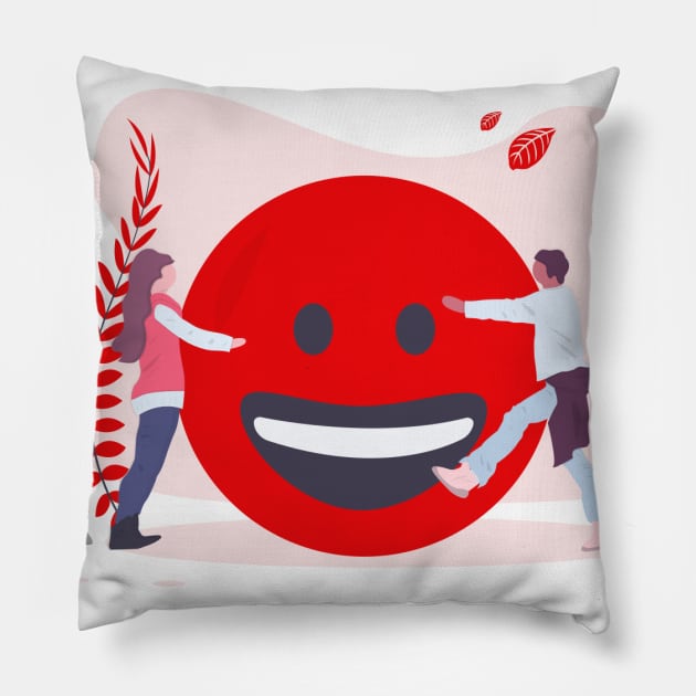 Smiley face Pillow by MOUKI