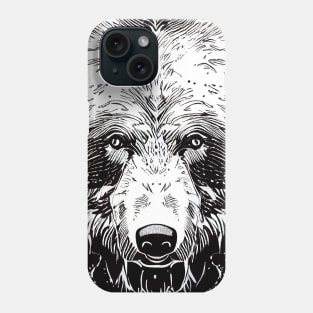 Bear Grizzly Wild Nature Illustration Line Epic Illustration Line Art Phone Case
