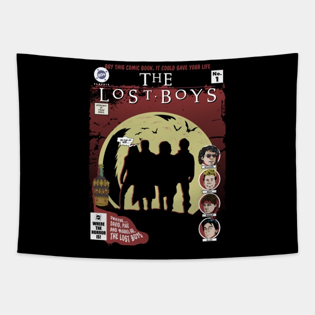 Vampires everywhere, Dwayne, David, Paul and Marko are The Lost Boys Tapestry by DaveLeonardo