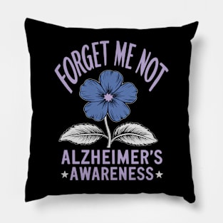 Forget Me Not Alzheimer's Awareness Colorful Design Pillow