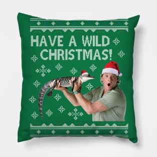 Steve Irwin Have A Wild Christmas Pillow