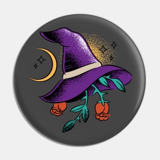 Rosy Witches Hat Pin