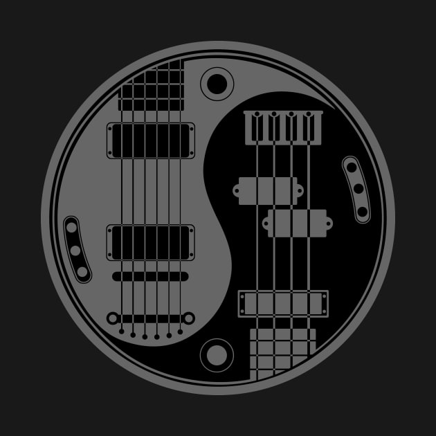 Grey and Black Guitar Bass Yin Yang by jeffbartels