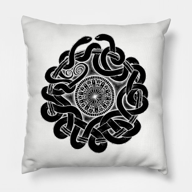 Tangled Serpents at Midnight Pillow by NicoleWhelan