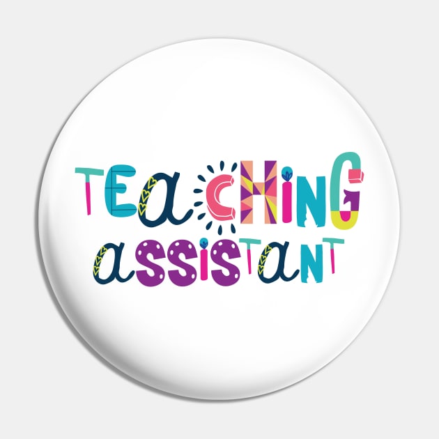 Cute Teaching Assistant Gift Idea Back to School Pin by BetterManufaktur