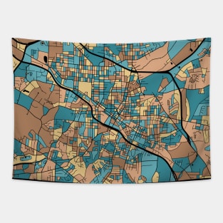 Durham Map Pattern in Mid Century Pastel Tapestry