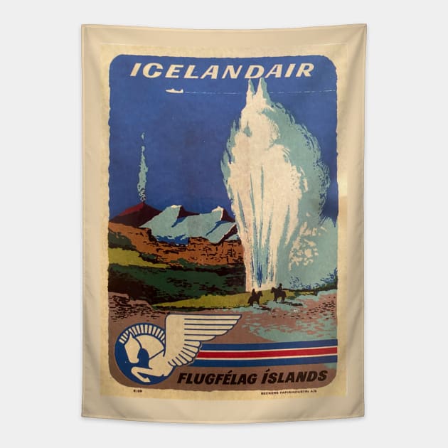 Icelandair Travel, Luggage Sticker - Authentic, Vintage Tapestry by offsetvinylfilm