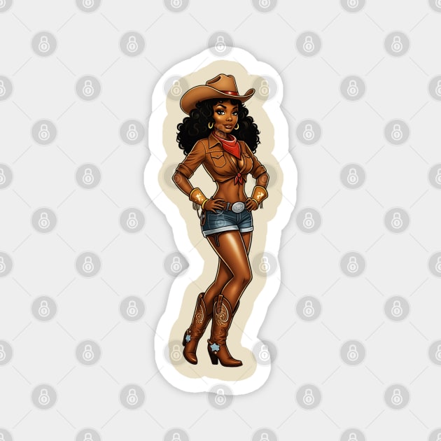 Cowgirl, Black Girl Magic Magnet by UrbanLifeApparel