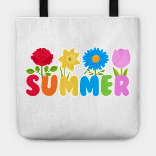 Beautiful Summer Flowers Rose Tulip daffodil Aster Tote