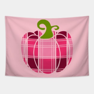 Pink Plaid Pumpkin Tapestry