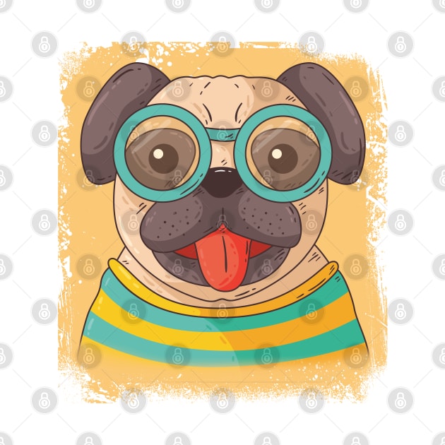 Cute dog wearing glasses by PG