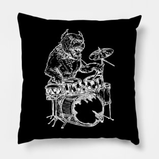 SEEMBO Pitbull Playing Drums Drummer Musician Drumming Band Pillow