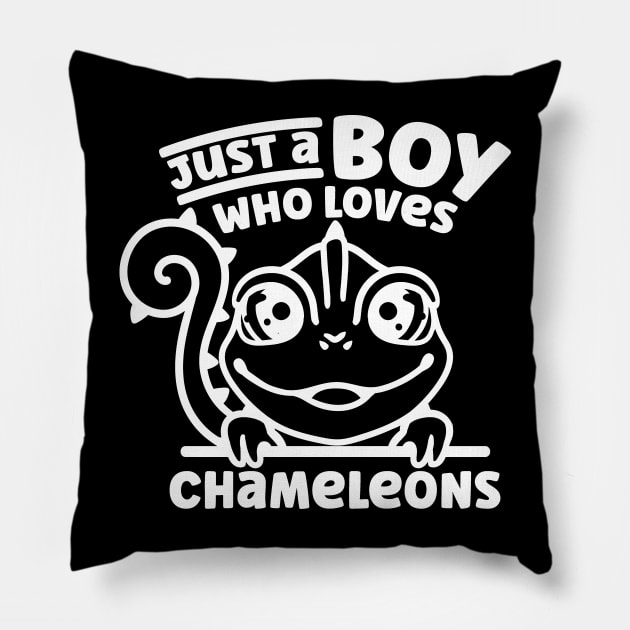 Just A Boy Who Loves Chameleons - Chameleon Pillow by fromherotozero