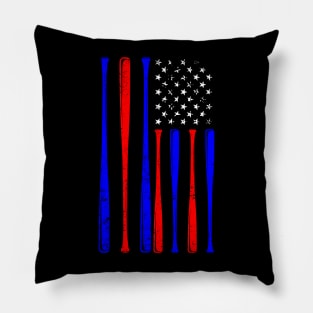 American Flag Baseball Team Pillow