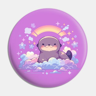 Cute Kawaii Rainbow Baby Sea Otter Pup Pin