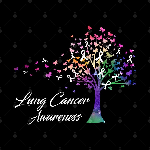 Tree Ribbons Lung Cancer Awareness Support Lung Cancer Warrior Gifts by ThePassion99