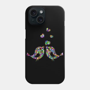 Cute Heart Rainbow Colored Love Birds Phone Case