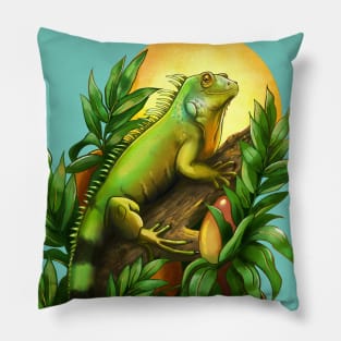 Green iguana Pillow