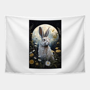 Hare, Pagan Hare, Pagan Art, Moon, Animal, Tapestry