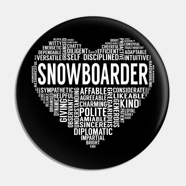 Snowboarder Heart Pin by LotusTee