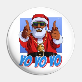 Black Santa Claus Hip Hop Christmas Pin