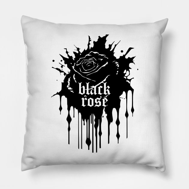 black rose Pillow by lkn