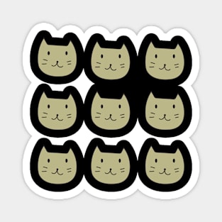 9 Pack Smiley Cat Brown Magnet