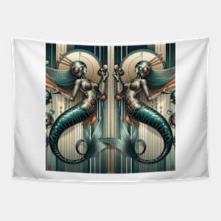 Robot Mermaids Tapestry