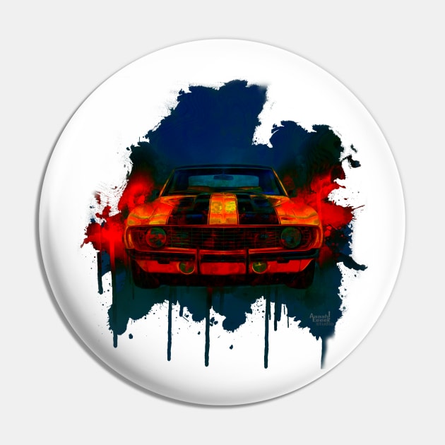 Dark and angry Camaro Pin by AaaahEeeekStudio