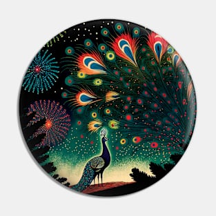 Peacock Firework Mashup Pin