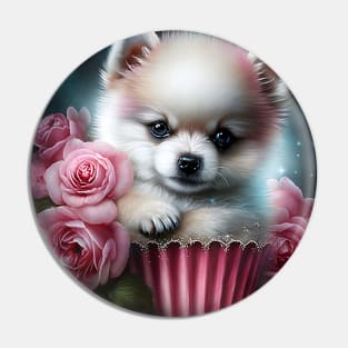 Pomsky Rose Art Pin