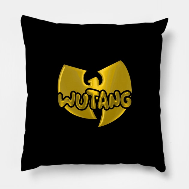 wutang clan 3d logo word lettering art Pillow by idbihevier