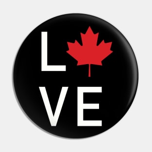 Canada Love Design with Canadian Maple Leaf -wht Pin