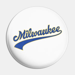 Retro 70s Milwaukee Jersey Script Pin