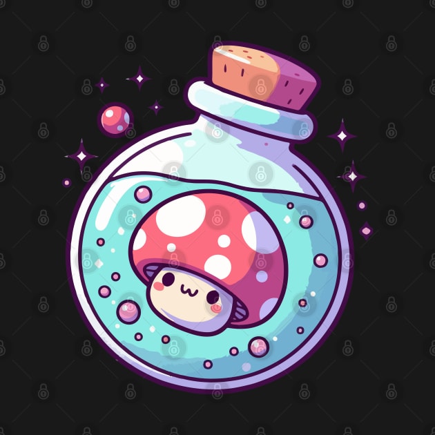 Kawaii Mushroom in Jar by TomFrontierArt