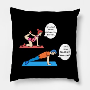 Yoga and gymnastic humour Pillow