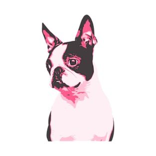 French Bulldog Pink Retro Art T-Shirt