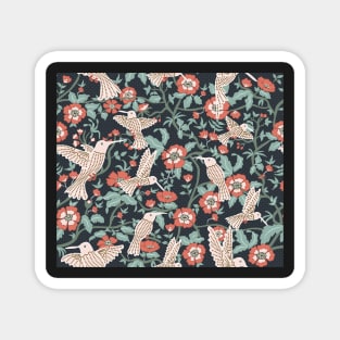 Hummingbirds in Floral Garden Magnet