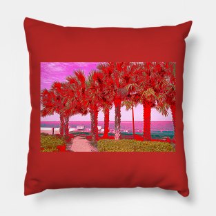 Palm Trees in Red Pillow