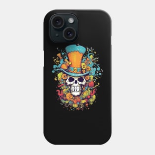 Skull-ting the town with some colorful graffiti Phone Case