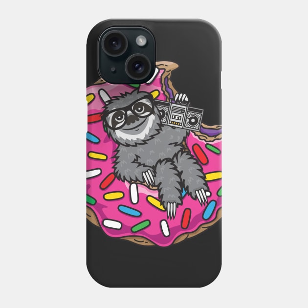 Sloth donut music Phone Case by Plushism