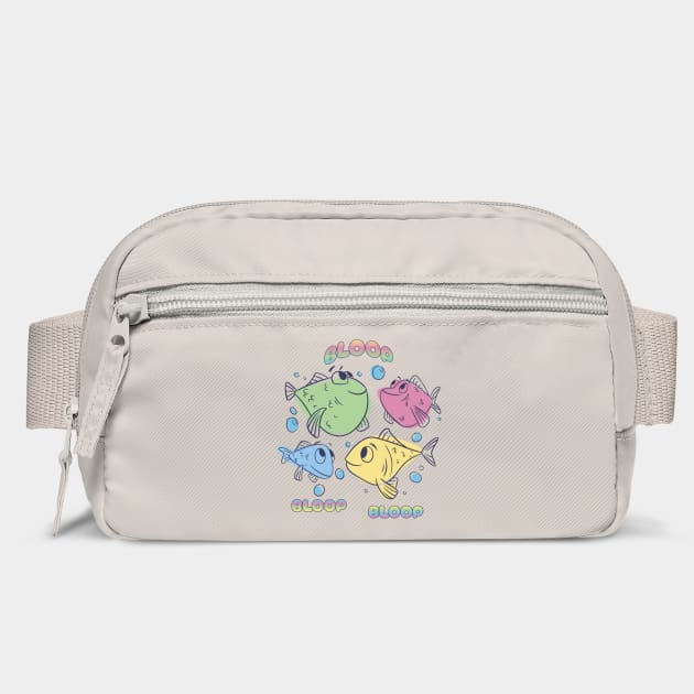 Multi-colored fish say Bloop Bloop Bloop by Luxinda