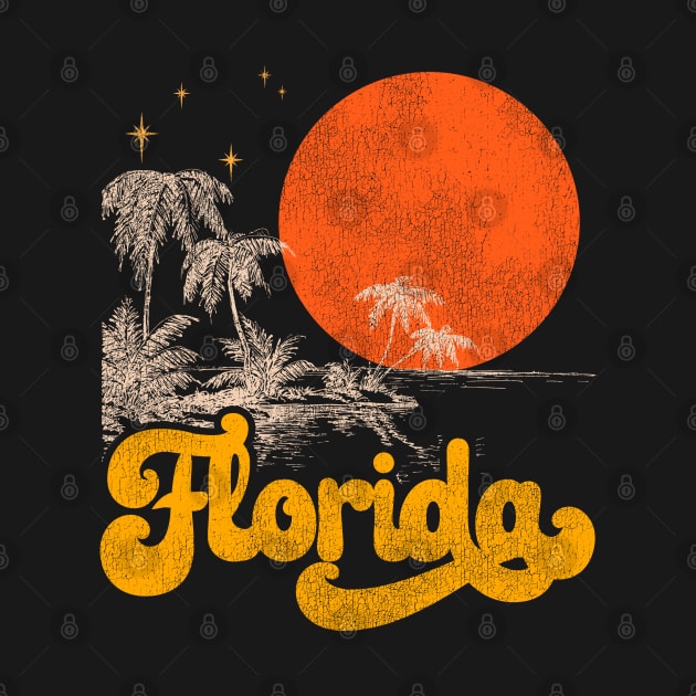 Vintage State of Florida Mid Century Distressed Aesthetic by darklordpug