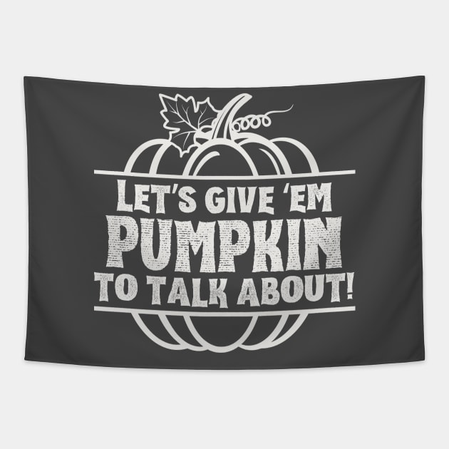 Pumpkin to Talk About (dark) Tapestry by Pink Man