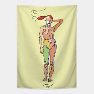 Breeze.Artistic nude Drawing, Woman Tapestry