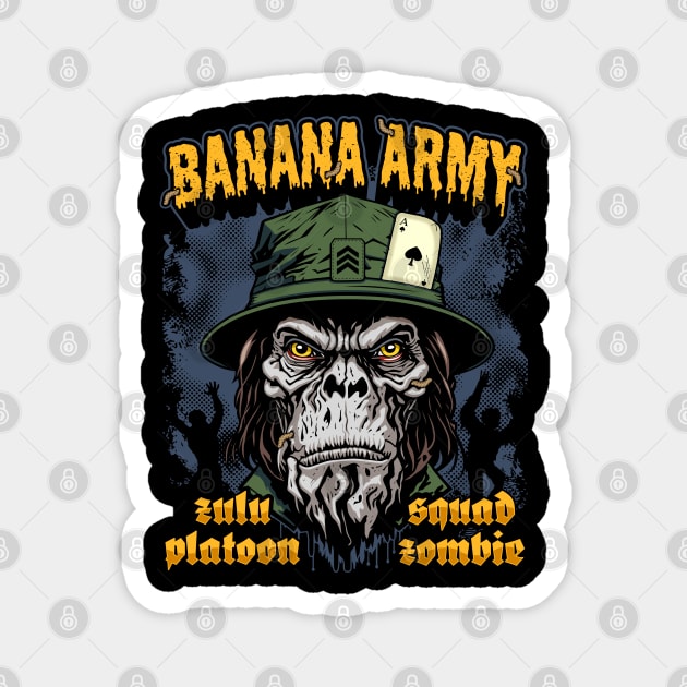 Banana Army, Undead Soldier Magnet by Garment Monkey Co.