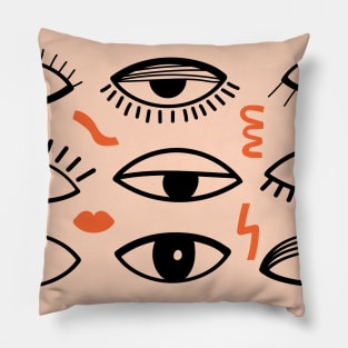 Various psychedelic eyes. Lifestyle print. Pillow