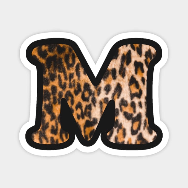 Letter M leopard print Magnet by ColorsHappiness