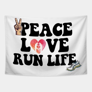 Peace Love Run Life Tapestry